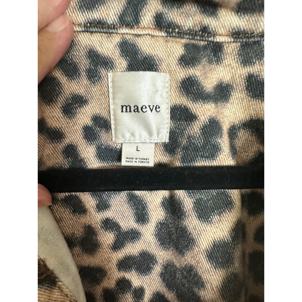 024 Maeve Anthropologie Jeannie Leopard Print Dress Cotton Mini (L, EUC) - Picture 5 of 7